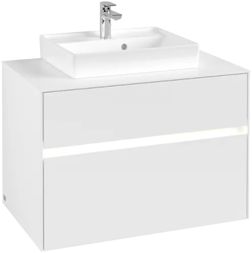 VILLEROY BOCH Collaro toaletní skříňka, s osvětlením, 2 výsuvy, 800 x 548 x 500 mm, bílá matná / bílá matná #C069B0MS