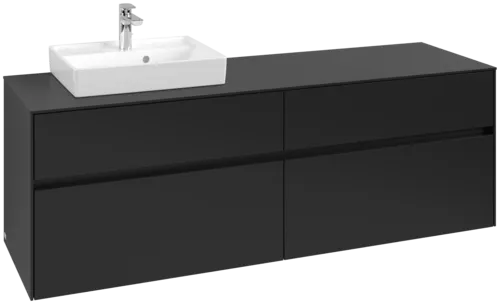 VILLEROY BOCH Toaletní skříňka Collaro, s osvětlením, 4 výsuvy, 1600 x 548 x 500 mm, Volcano Black / Volcano Black #C078B0VL