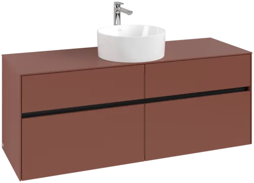 VILLEROY BOCH Toaletní skříňka Collaro, 4 výsuvy, 1400 x 548 x 500 mm, Vínově červená / Vínově červená #C04500AH