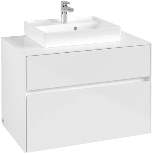 VILLEROY BOCH Toaletní skříňka Collaro, 2 výsuvy, 800 x 548 x 500 mm, lesklá bílá / lesklá bílá #C06900DH