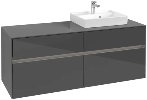VILLEROY BOCH Toaletní skříňka Collaro, s osvětlením, 4 výsuvy, 1400 x 548 x 500 mm, lesklá šedá / lesklá šedá #C075B0FP