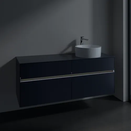 VILLEROY BOCH Toaletní skříňka Collaro, s osvětlením, 4 výsuvy, 1400 x 548 x 500 mm, Marine Blue / Marine Blue #C047B0VQ, obrázek 5