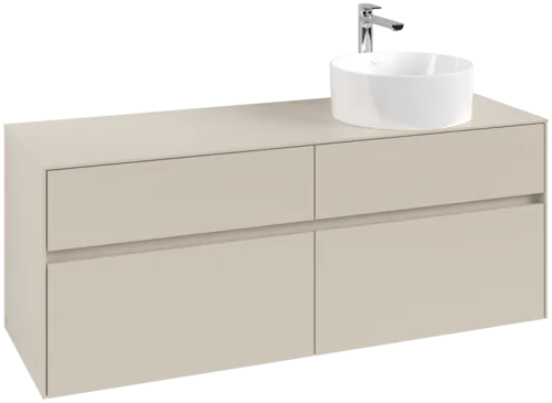VILLEROY BOCH Toaletní skříňka Collaro, s osvětlením, 4 výsuvy, 1400 x 548 x 500 mm, Cashmere Grey / Cashmere Grey #C047B0VN