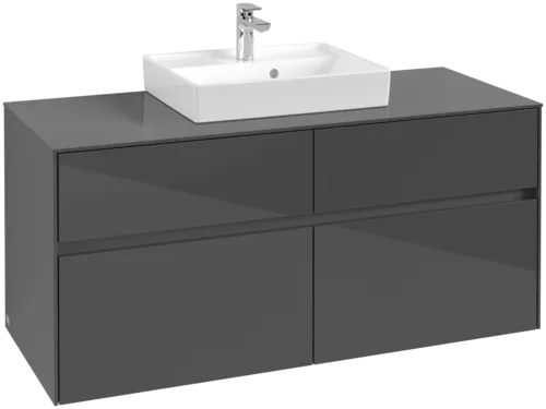 VILLEROY BOCH Collaro toaletní skříňka, 4 výsuvy, 1200 x 548 x 500 mm, lesklá šedá / lesklá šedá #C07000FP