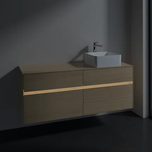 VILLEROY BOCH Toaletní skříňka Collaro, s osvětlením, 4 výsuvy, 1400 x 548 x 500 mm, severský dub / severský dub #C047B0VJ, obrázek 5