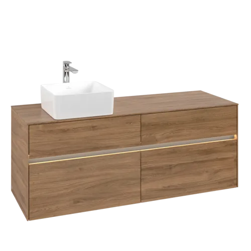 VILLEROY BOCH Toaletní skříňka Collaro, s osvětlením, 4 výsuvy, 1400 x 548 x 500 mm, dub Kansas #C046B0RH