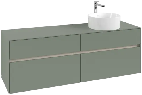 VILLEROY BOCH Toaletní skříňka Collaro, s osvětlením, 4 výsuvy, 1600 x 548 x 500 mm, Soft Green / Soft Green #C051B0AF