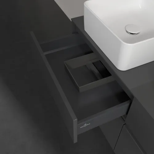 VILLEROY BOCH Collaro toaletní skříňka, s osvětlením, 4 výsuvy, 1200 x 548 x 500 mm, lesklá šedá / lesklá šedá #C044B0FP, obrázek 8