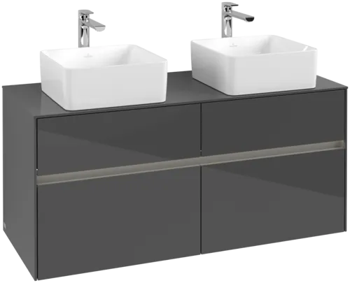 VILLEROY BOCH Collaro toaletní skříňka, s osvětlením, 4 výsuvy, 1200 x 548 x 500 mm, lesklá šedá / lesklá šedá #C044B0FP