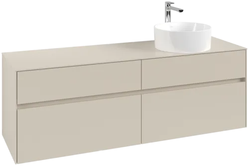 VILLEROY BOCH Toaletní skříňka Collaro, 4 výsuvy, 1600 x 548 x 500 mm, Cashmere Grey / Cashmere Grey #C05100VN
