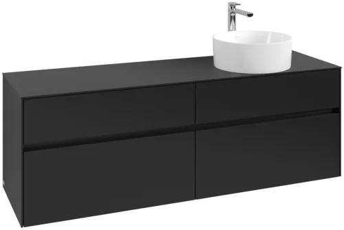 VILLEROY BOCH Toaletní skříňka Collaro, 4 výsuvy, 1600 x 548 x 500 mm, Volcano Black / Volcano Black #C05100VL