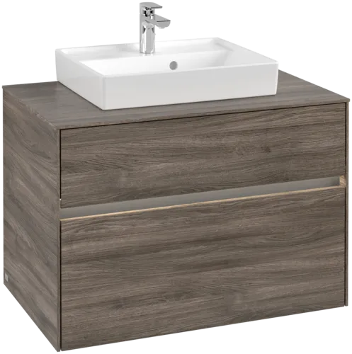 VILLEROY BOCH Umyvadlová skříňka Collaro, s osvětlením, 2 výsuvy, 800 x 548 x 500 mm, dub kamenný #C069B0RK