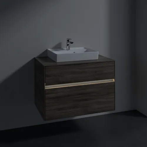 VILLEROY BOCH Umyvadlová skříňka Collaro, s osvětlením, 2 výsuvy, 800 x 548 x 500 mm, dub kamenný #C069B0RK, obrázek 5