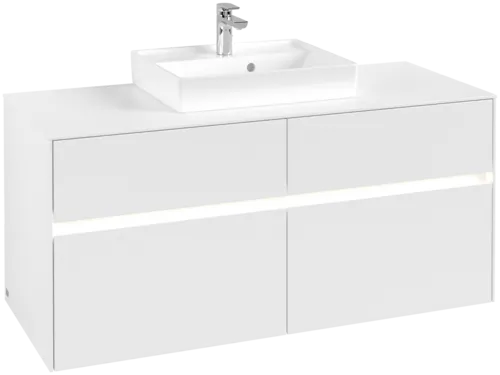 VILLEROY BOCH Collaro toaletní skříňka, s osvětlením, 4 výsuvy, 1200 x 548 x 500 mm, bílá matná / bílá matná #C070B0MS