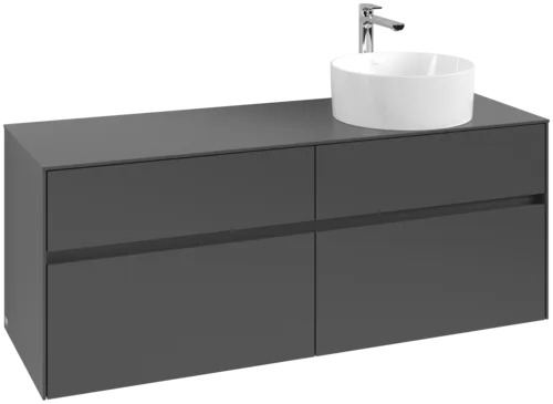 VILLEROY BOCH Collaro toaletní skříňka, s osvětlením, 4 výsuvy, 1400 x 548 x 500 mm, Grafit / Grafit #C047B0VR