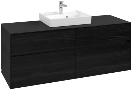 VILLEROY BOCH Toaletní skříňka Collaro, s osvětlením, 4 výsuvy, 1400 x 548 x 500 mm, černý dub / černý dub #C073B0AB