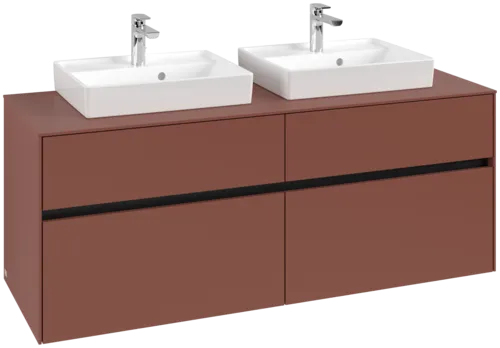VILLEROY BOCH Toaletní skříňka Collaro, 4 výsuvy, 1400 x 548 x 500 mm, Vínově červená / Vínově červená #C07600AH