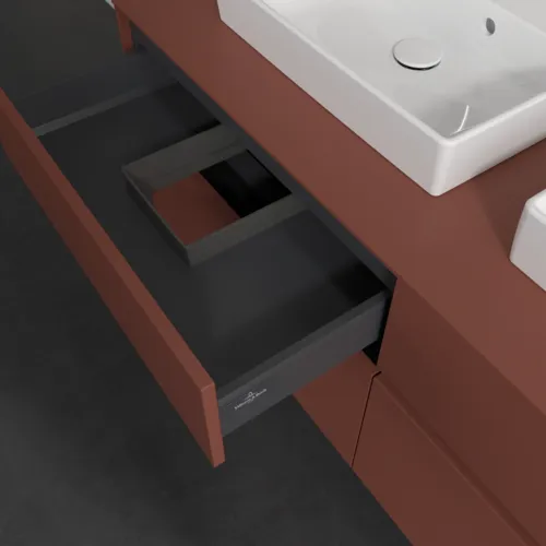 VILLEROY BOCH Toaletní skříňka Collaro, 4 výsuvy, 1400 x 548 x 500 mm, Vínově červená / Vínově červená #C07600AH, obrázek 7