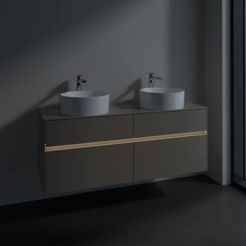 VILLEROY BOCH Toaletní skříňka Collaro, s osvětlením, 4 výsuvy, 1400 x 548 x 500 mm, taupe / taupe #C048B0VM, obrázek 5