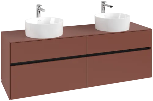 VILLEROY BOCH Toaletní skříňka Collaro, 4 výsuvy, 1600 x 548 x 500 mm, Vínově červená / Vínově červená #C05200AH