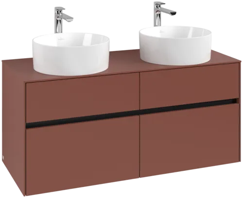 VILLEROY BOCH Toaletní skříňka Collaro, 4 výsuvy, 1200 x 548 x 500 mm, Vínově červená / Vínově červená #C04400AH