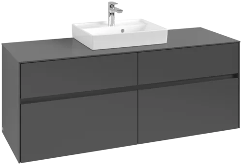 VILLEROY BOCH Toaletní skříňka Collaro, 4 výsuvy, 1400 x 548 x 500 mm, grafitová / grafitová #C07300VR