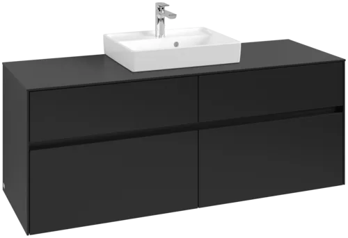 VILLEROY BOCH Toaletní skříňka Collaro, 4 výsuvy, 1400 x 548 x 500 mm, Volcano Black / Volcano Black #C07300VL