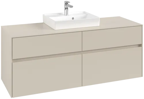 VILLEROY BOCH Toaletní skříňka Collaro, 4 výsuvy, 1400 x 548 x 500 mm, Cashmere Grey / Cashmere Grey #C07300VN