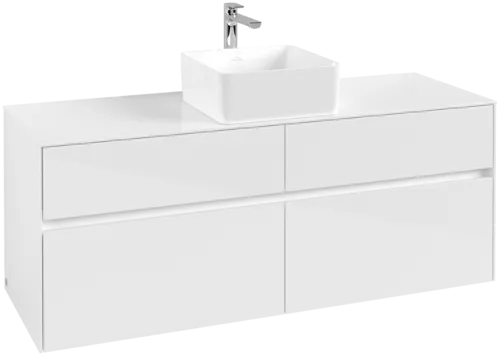 VILLEROY BOCH Toaletní skříňka Collaro, 4 výsuvy, 1400 x 548 x 500 mm, lesklá bílá / lesklá bílá #C04500DH