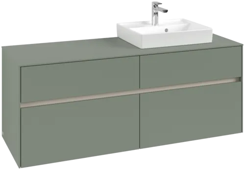 VILLEROY BOCH Toaletní skříňka Collaro, s osvětlením, 4 výsuvy, 1400 x 548 x 500 mm, Soft Green / Soft Green #C075B0AF