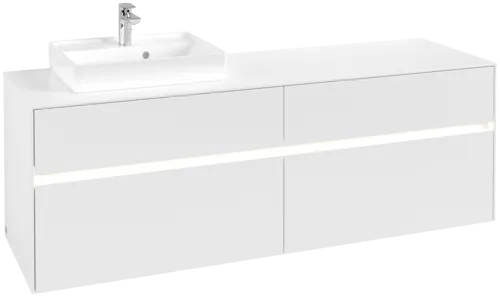 VILLEROY BOCH Toaletní skříňka Collaro, s osvětlením, 4 výsuvy, 1600 x 548 x 500 mm, bílá matná / bílá matná #C078B0MS