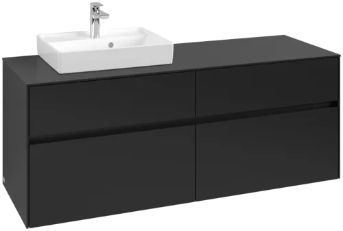 VILLEROY BOCH Toaletní skříňka Collaro, 4 výsuvy, 1400 x 548 x 500 mm, Volcano Black / Volcano Black #C07400VL