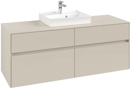VILLEROY BOCH Toaletní skříňka Collaro, s osvětlením, 4 výsuvy, 1400 x 548 x 500 mm, Cashmere Grey / Cashmere Grey #C073B0VN