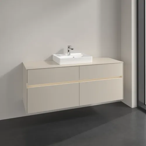 VILLEROY BOCH Toaletní skříňka Collaro, s osvětlením, 4 výsuvy, 1400 x 548 x 500 mm, Cashmere Grey / Cashmere Grey #C073B0VN, obrázek 2