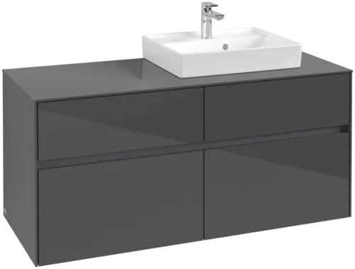 VILLEROY BOCH Collaro toaletní skříňka, 4 výsuvy, 1200 x 548 x 500 mm, lesklá šedá / lesklá šedá #C07200FP