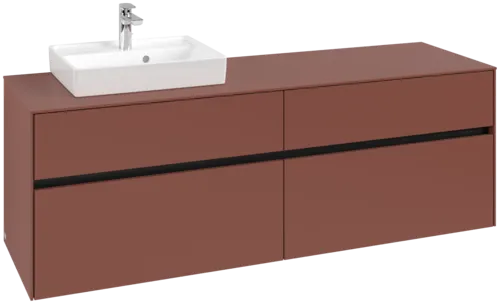 VILLEROY BOCH Toaletní skříňka Collaro, 4 výsuvy, 1600 x 548 x 500 mm, Vínově červená / Vínově červená #C07800AH