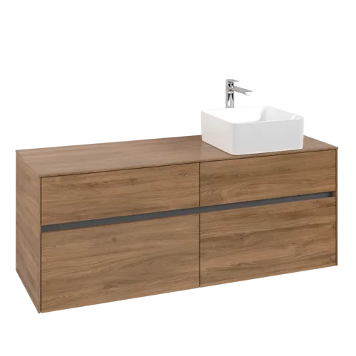 VILLEROY BOCH Toaletní skříňka Collaro, 4 výsuvy, 1400 x 548 x 500 mm, dub Kansas #C04700RH