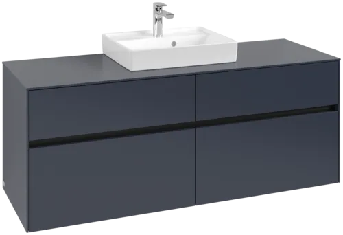 VILLEROY BOCH Toaletní skříňka Collaro, s osvětlením, 4 výsuvy, 1400 x 548 x 500 mm, Marine Blue / Marine Blue #C073B0VQ