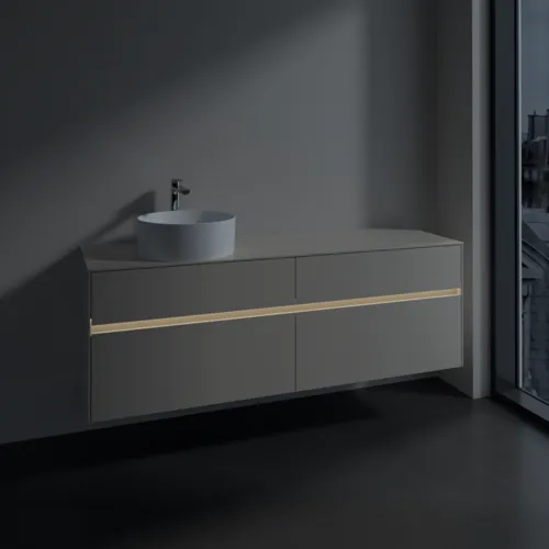 VILLEROY BOCH Toaletní skříňka Collaro, s osvětlením, 4 výsuvy, 1600 x 548 x 500 mm, Cashmere Grey / Cashmere Grey #C050B0VN, obrázek 5