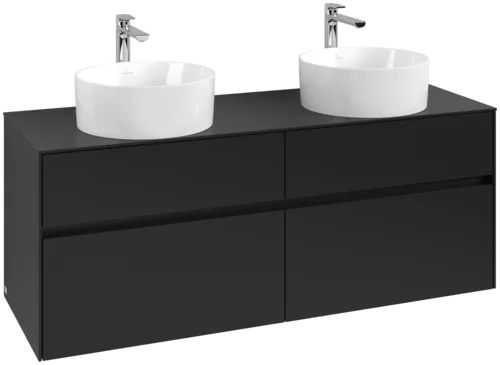 VILLEROY BOCH Toaletní skříňka Collaro, 4 výsuvy, 1400 x 548 x 500 mm, Volcano Black / Volcano Black #C04800VL