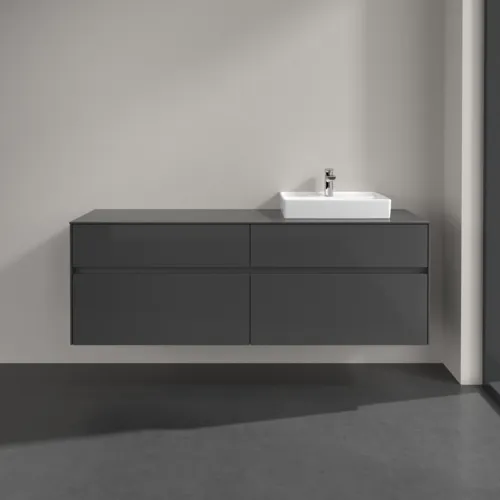 VILLEROY BOCH Toaletní skříňka Collaro, 4 výsuvy, 1600 x 548 x 500 mm, lesklá šedá / lesklá šedá #C07900FP, obrázek 3