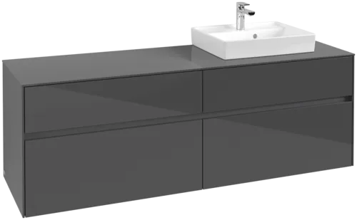 VILLEROY BOCH Toaletní skříňka Collaro, 4 výsuvy, 1600 x 548 x 500 mm, lesklá šedá / lesklá šedá #C07900FP