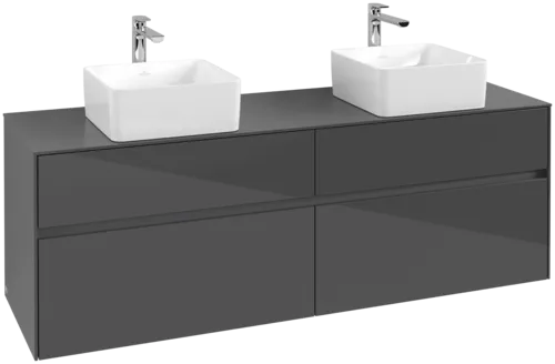 VILLEROY BOCH Toaletní skříňka Collaro, 4 výsuvy, 1600 x 548 x 500 mm, lesklá šedá / lesklá šedá #C05200FP