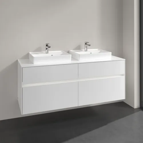 VILLEROY BOCH Toaletní skříňka Collaro, s osvětlením, 4 výsuvy, 1400 x 548 x 500 mm, lesklá bílá / lesklá bílá #C076B0DH, obrázek 2