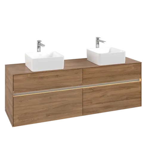 VILLEROY BOCH Toaletní skříňka Collaro, s osvětlením, 4 výsuvy, 1600 x 548 x 500 mm, dub Kansas #C052B0RH