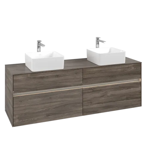 VILLEROY BOCH Umyvadlová skříňka Collaro, s osvětlením, 4 výsuvy, 1600 x 548 x 500 mm, dub kamenný #C052B0RK