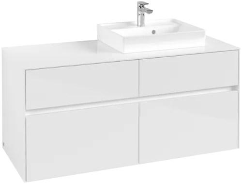 VILLEROY BOCH Toaletní skříňka Collaro, 4 výsuvy, 1200 x 548 x 500 mm, lesklá bílá / lesklá bílá #C07200DH