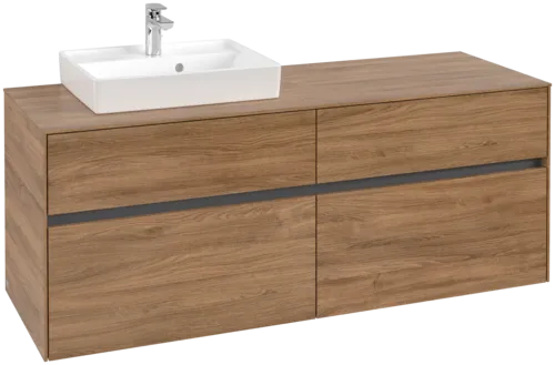 VILLEROY BOCH Toaletní skříňka Collaro, 4 výsuvy, 1400 x 548 x 500 mm, dub Kansas #C07400RH