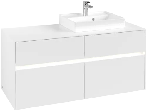 VILLEROY BOCH Collaro toaletní skříňka, s osvětlením, 4 výsuvy, 1200 x 548 x 500 mm, bílá matná / bílá matná #C072B0MS