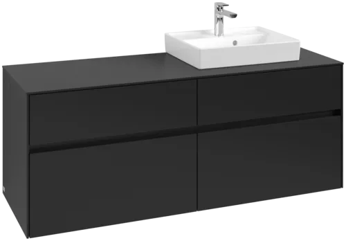 VILLEROY BOCH Toaletní skříňka Collaro, 4 výsuvy, 1400 x 548 x 500 mm, Volcano Black / Volcano Black #C07500VL